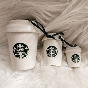 Starbucks Coffee Cups Set of 3 Nesting Ornaments 2016